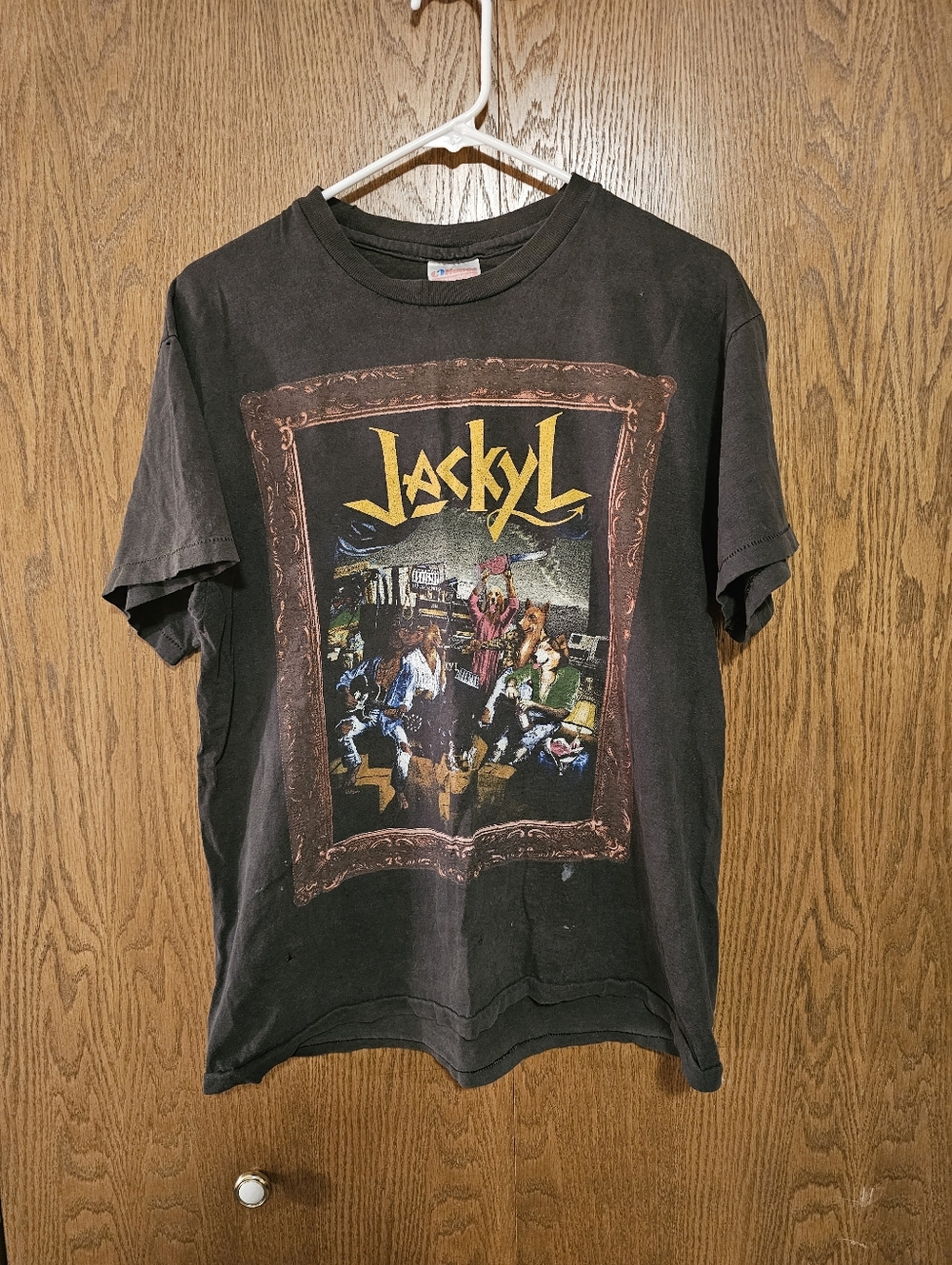 Vintage 1992 Jackyl Band T-Shirt Distressed Faded Grunge Concert Tee